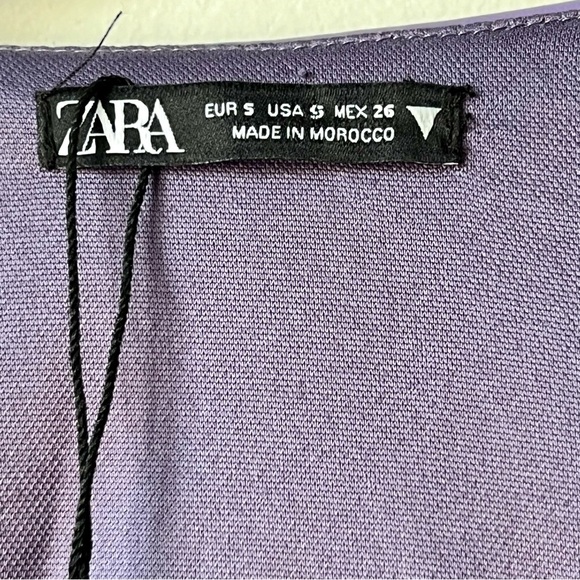 NWOT ZARA Faux Leather Long Sleeve Ruched Mini Dress—SZ. Small - Picture 10 of 17